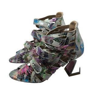 L'Artiste by Spring Step Leather Heeled Sandals Society In White Multi Size 37